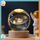 NOVO Natal Aniversário Gifts6 Crystal Ball Planet Night Light Laser Solar System Globe Astronomy Festival GiftsDesktopDecoration