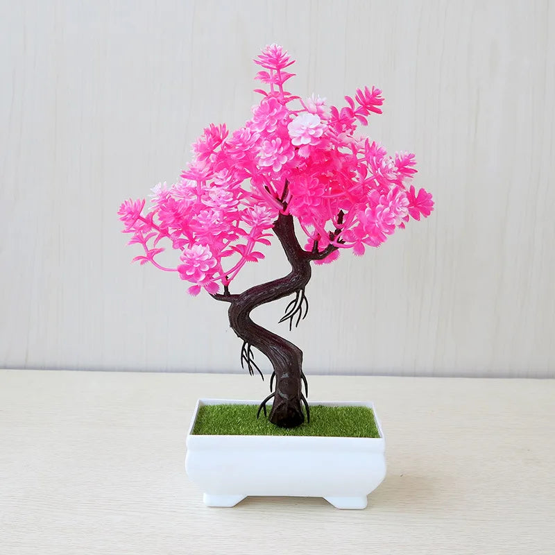 Plantas Artificiais Decorativas, Bonsai em Vaso, Pequena Árvore Falsa, Enfeites para Jardim Zen, Decoração de Mesa para Casa e Quarto