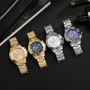 Relógio  masculino de quartzo com pulseira de aço elegante, presente de Natal.