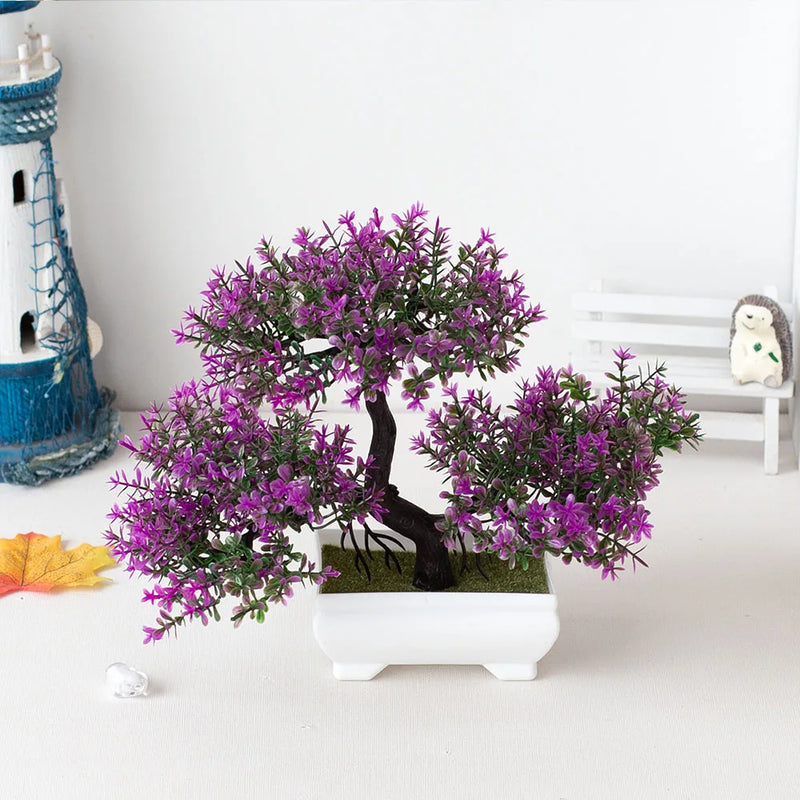 Plantas Artificiais Decorativas, Bonsai em Vaso, Pequena Árvore Falsa, Enfeites para Jardim Zen, Decoração de Mesa para Casa e Quarto