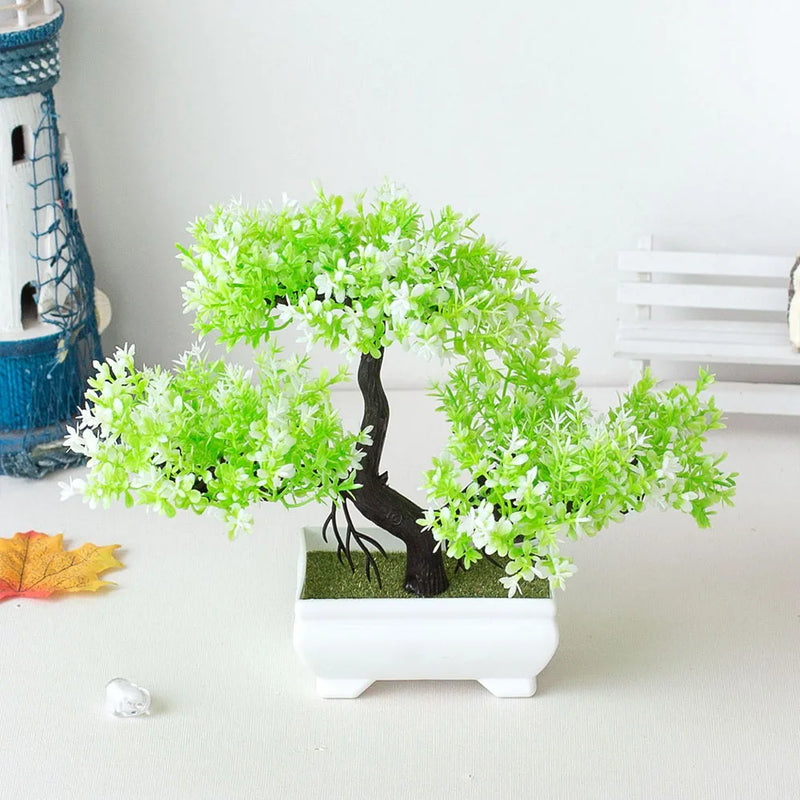 Plantas Artificiais Decorativas, Bonsai em Vaso, Pequena Árvore Falsa, Enfeites para Jardim Zen, Decoração de Mesa para Casa e Quarto