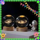 NOVO Natal Aniversário Gifts6 Crystal Ball Planet Night Light Laser Solar System Globe Astronomy Festival GiftsDesktopDecoration