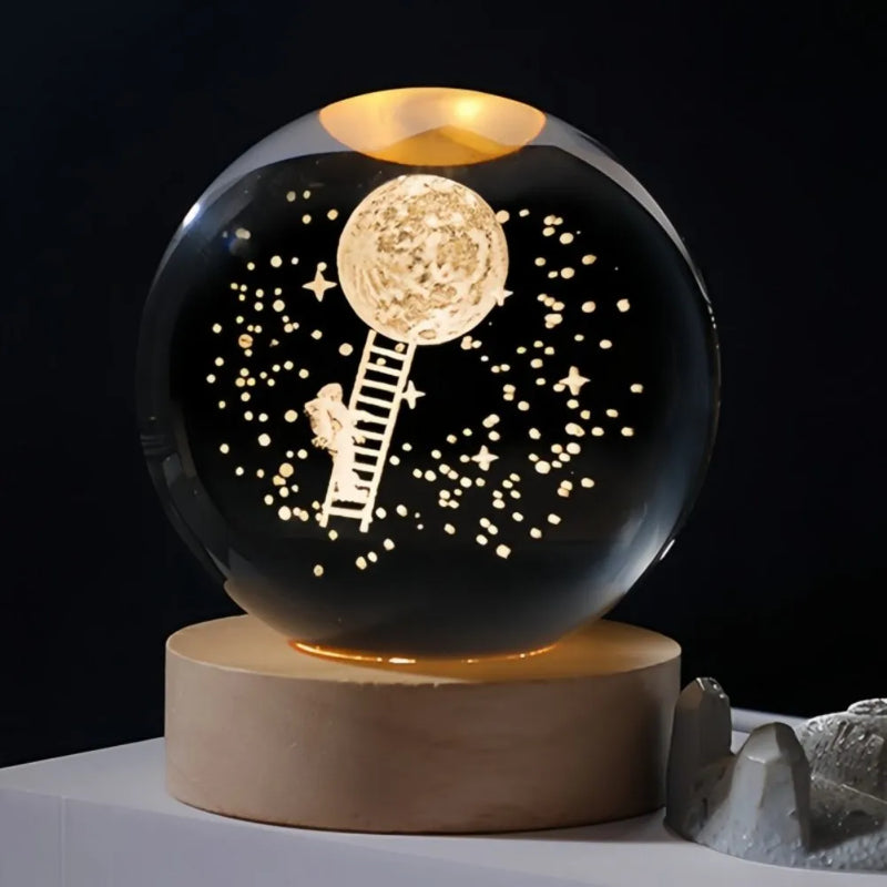 NOVO Natal Aniversário Gifts6 Crystal Ball Planet Night Light Laser Solar System Globe Astronomy Festival GiftsDesktopDecoration
