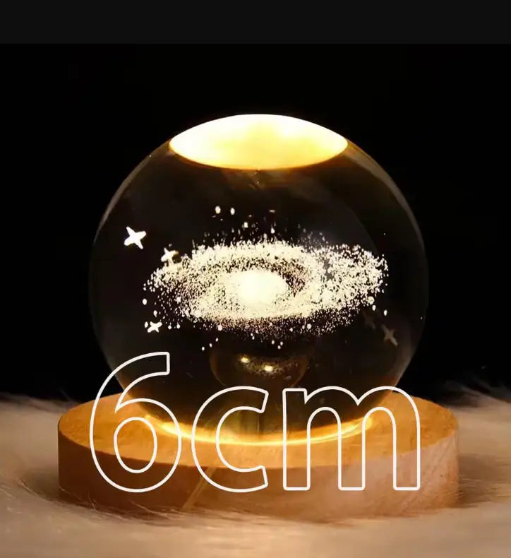 NOVO Natal Aniversário Gifts6 Crystal Ball Planet Night Light Laser Solar System Globe Astronomy Festival GiftsDesktopDecoration