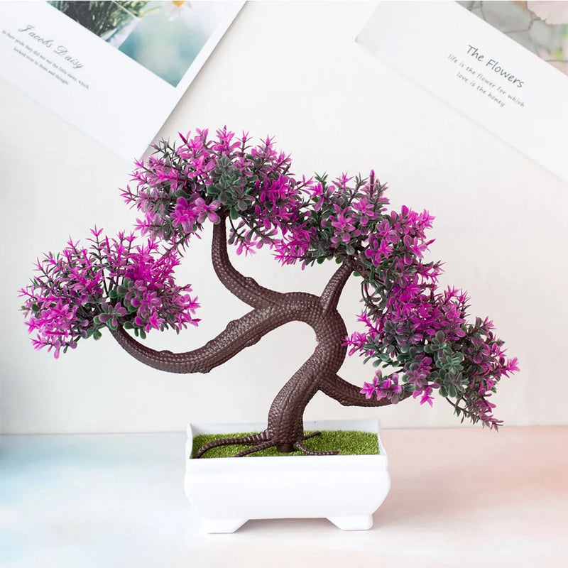 Plantas Artificiais Decorativas, Bonsai em Vaso, Pequena Árvore Falsa, Enfeites para Jardim Zen, Decoração de Mesa para Casa e Quarto