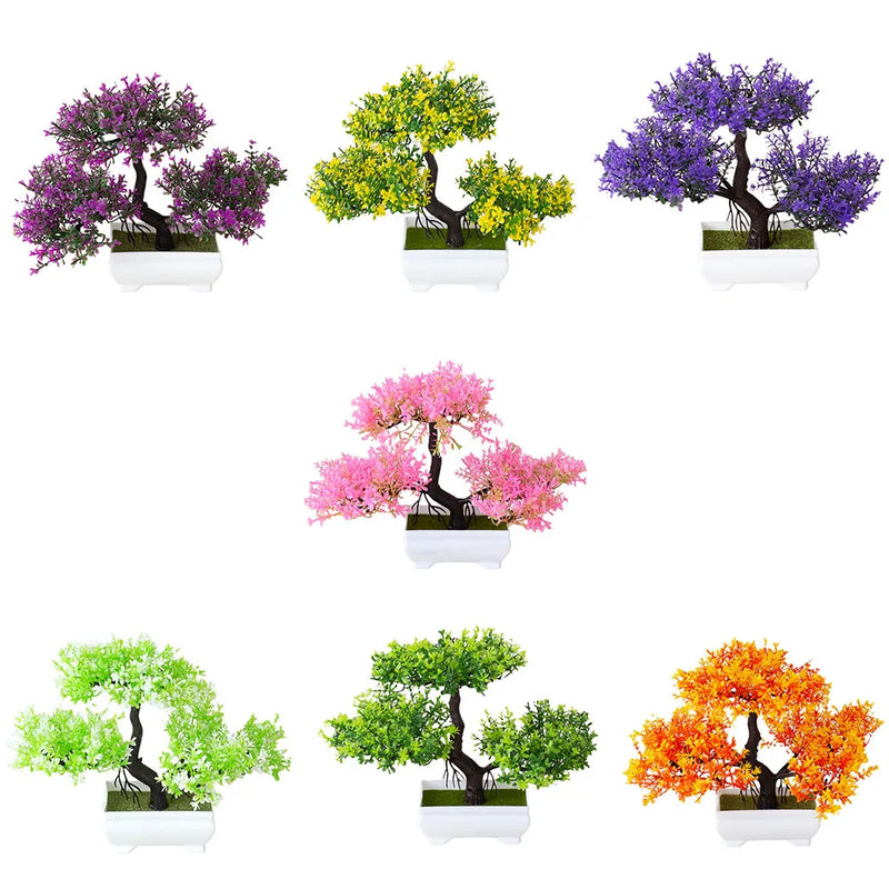 Plantas Artificiais Decorativas, Bonsai em Vaso, Pequena Árvore Falsa, Enfeites para Jardim Zen, Decoração de Mesa para Casa e Quarto