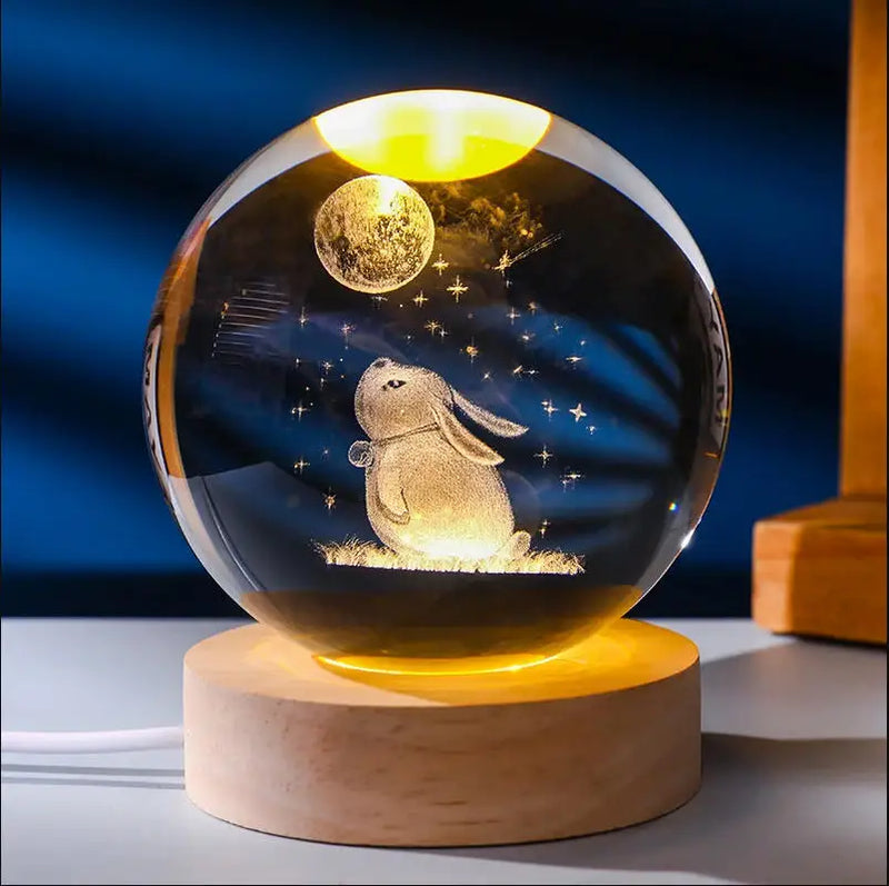 NOVO Natal Aniversário Gifts6 Crystal Ball Planet Night Light Laser Solar System Globe Astronomy Festival GiftsDesktopDecoration