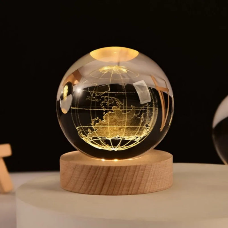 NOVO Natal Aniversário Gifts6 Crystal Ball Planet Night Light Laser Solar System Globe Astronomy Festival GiftsDesktopDecoration