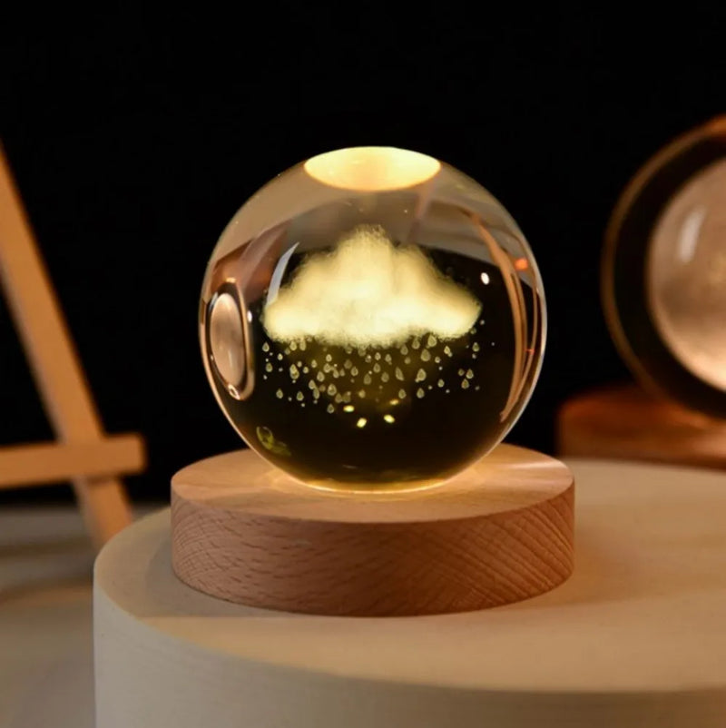 NOVO Natal Aniversário Gifts6 Crystal Ball Planet Night Light Laser Solar System Globe Astronomy Festival GiftsDesktopDecoration